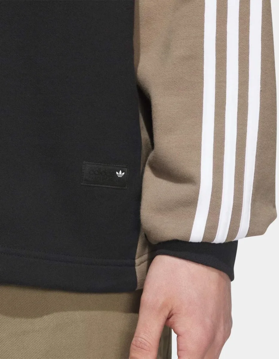 Sudadera ADIDAS Crew FS - Black/Khaki Six - Imagen 5