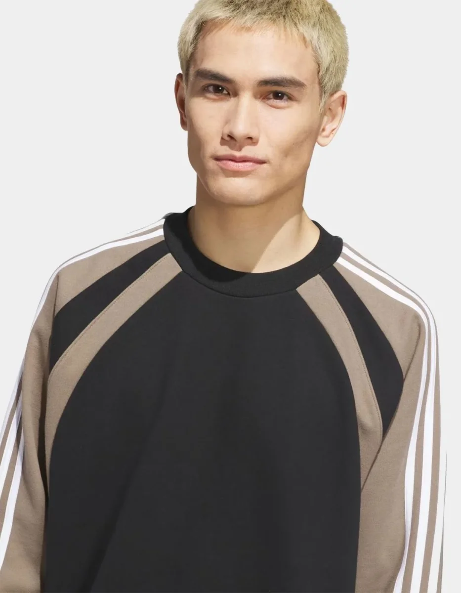 Sudadera ADIDAS Crew FS - Black/Khaki Six - Imagen 6