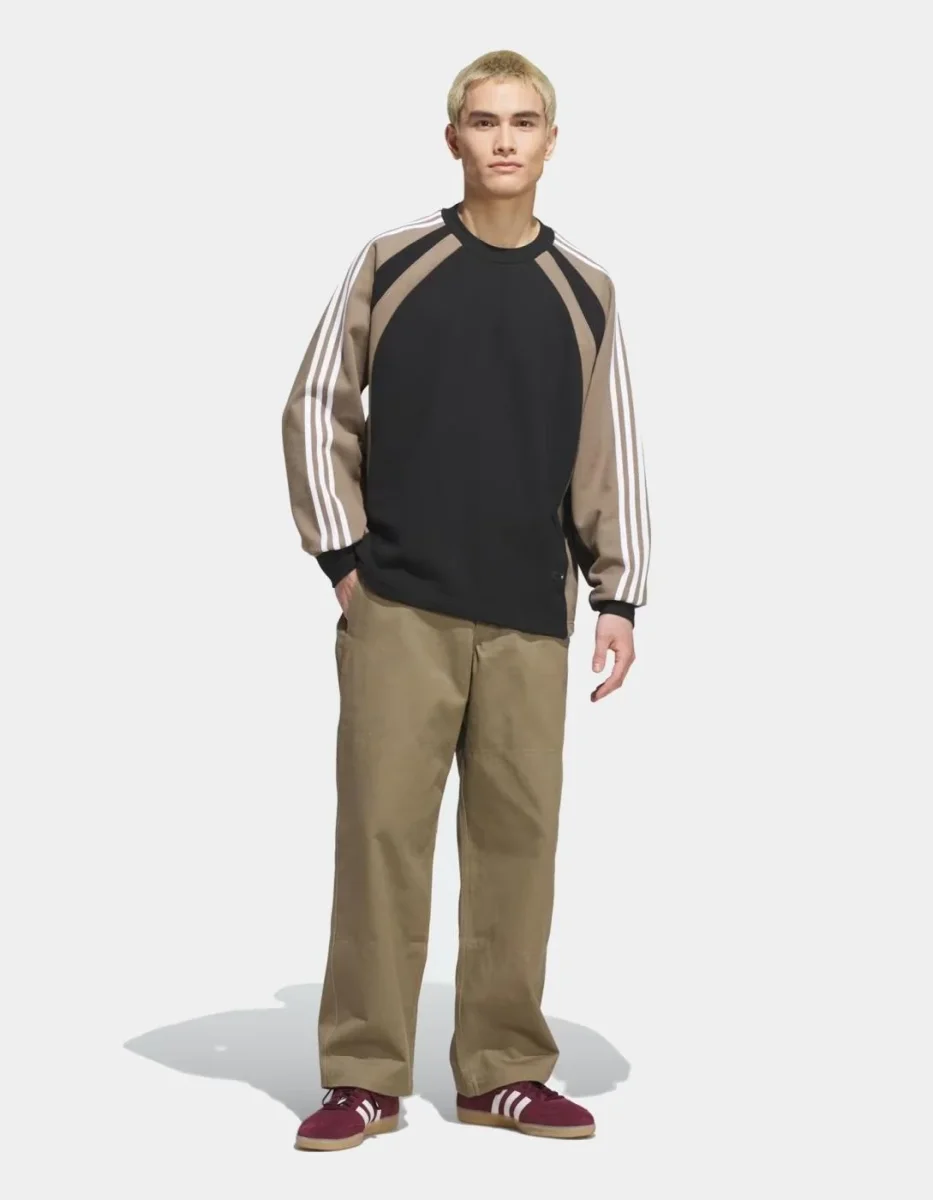 Sudadera ADIDAS Crew FS - Black/Khaki Six - Imagen 7