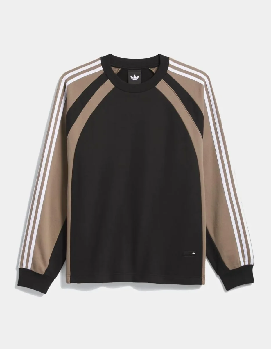Sudadera ADIDAS Crew FS - Black/Khaki Six - Imagen 9