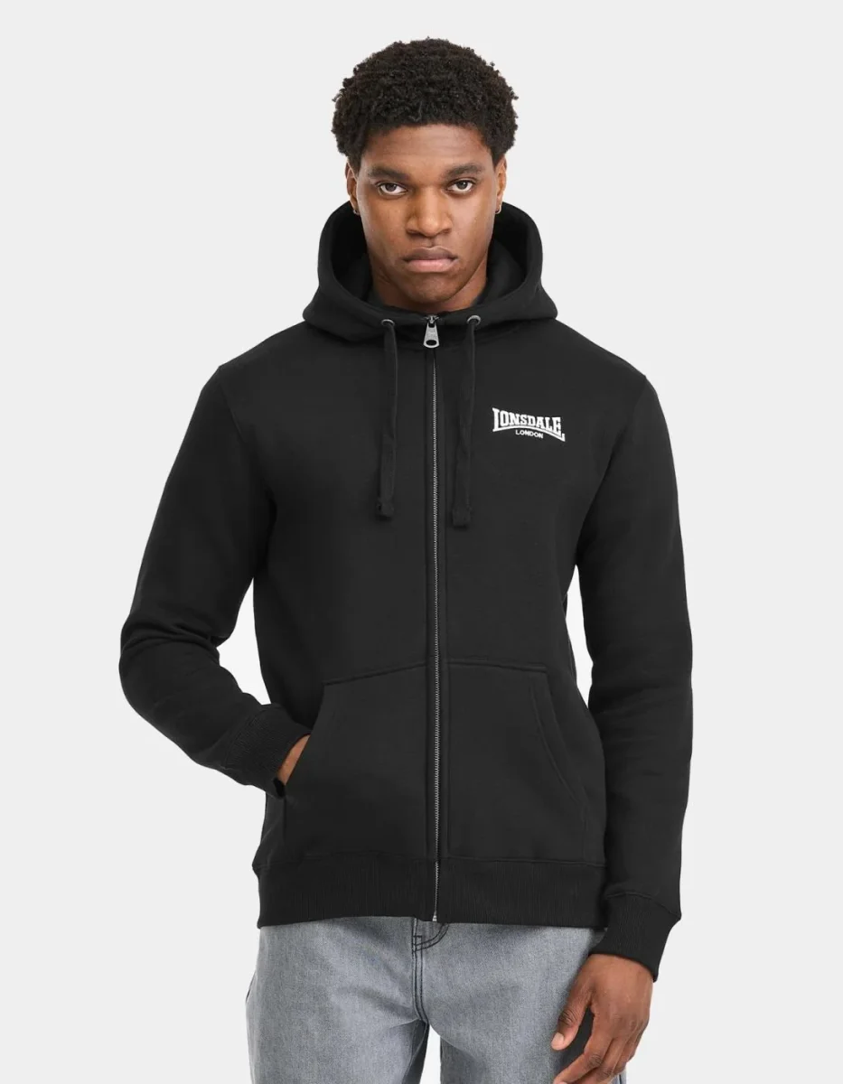 Sudadera Cap. Abierta LONSDALE BURRARD - Black/White