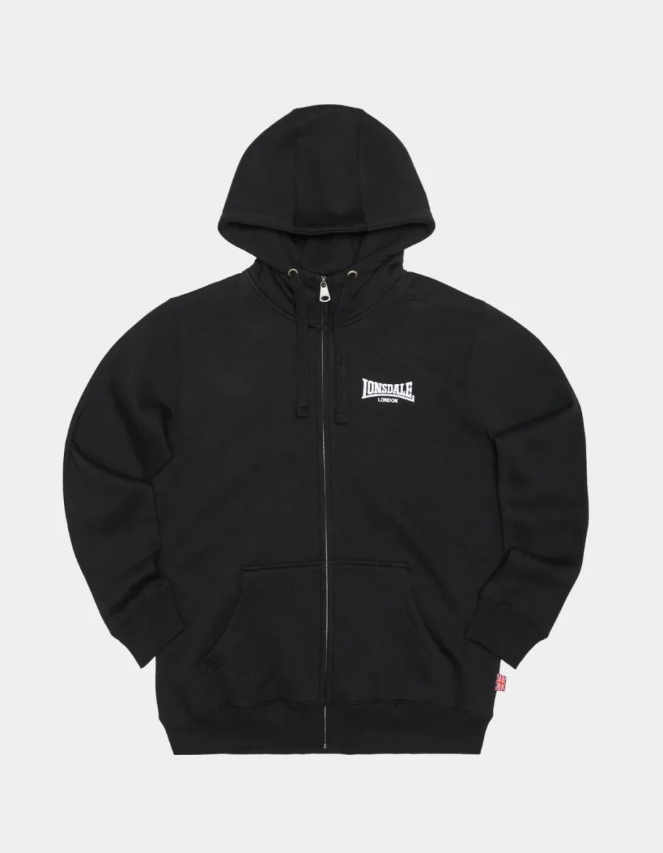 Sudadera Cap. Abierta LONSDALE BURRARD - Black/White - Imagen 5