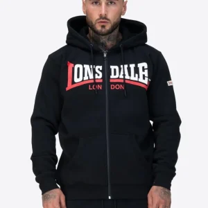 Sudadera Cap. Abierta GARRIGILL - Black/White/Red