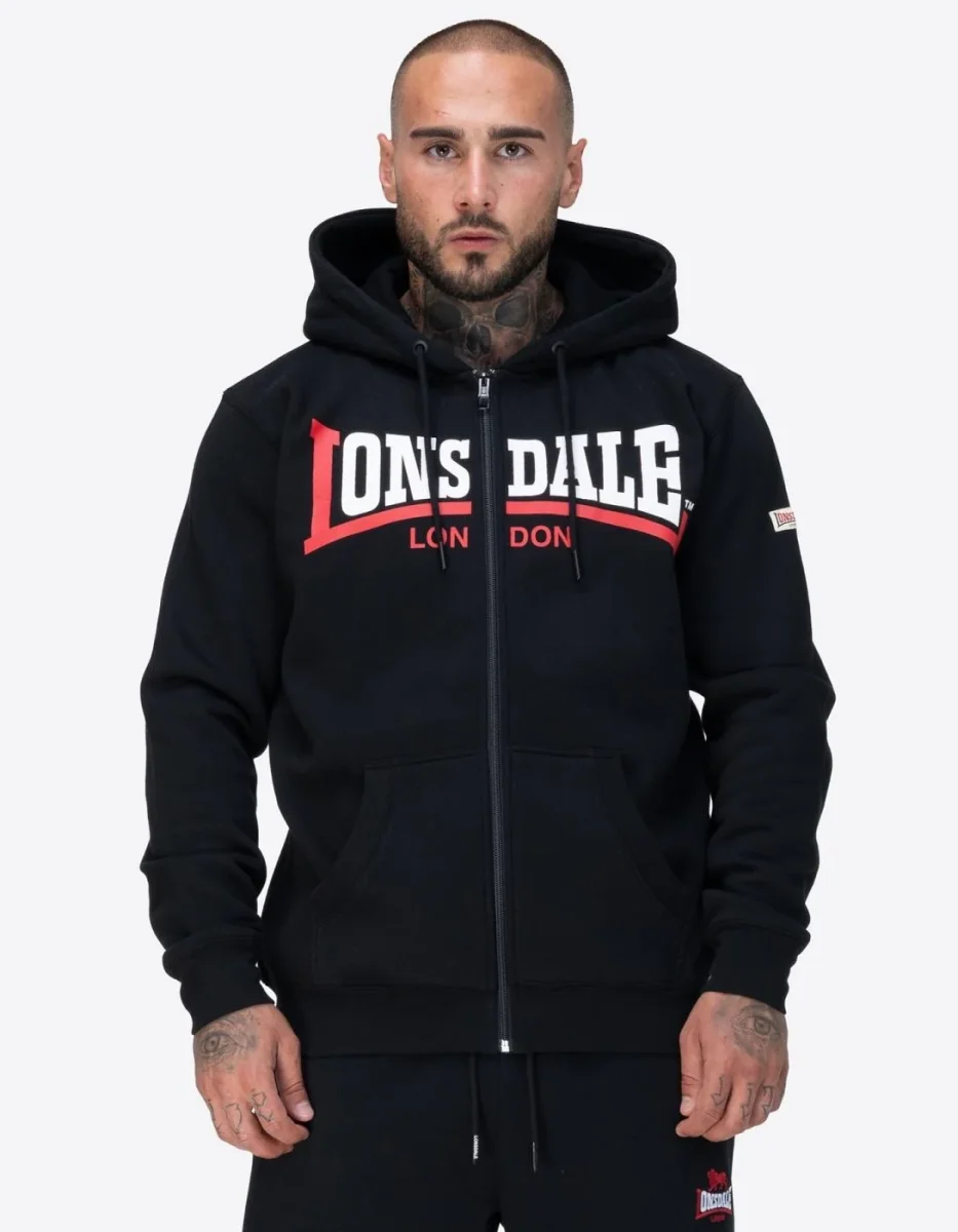 Sudadera Cap. Abierta GARRIGILL - Black/White/Red - Imagen 2