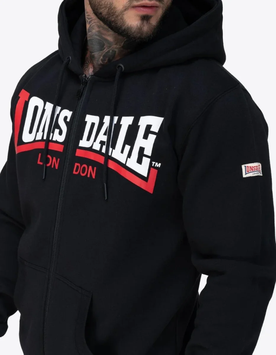 Sudadera Cap. Abierta GARRIGILL - Black/White/Red - Imagen 4