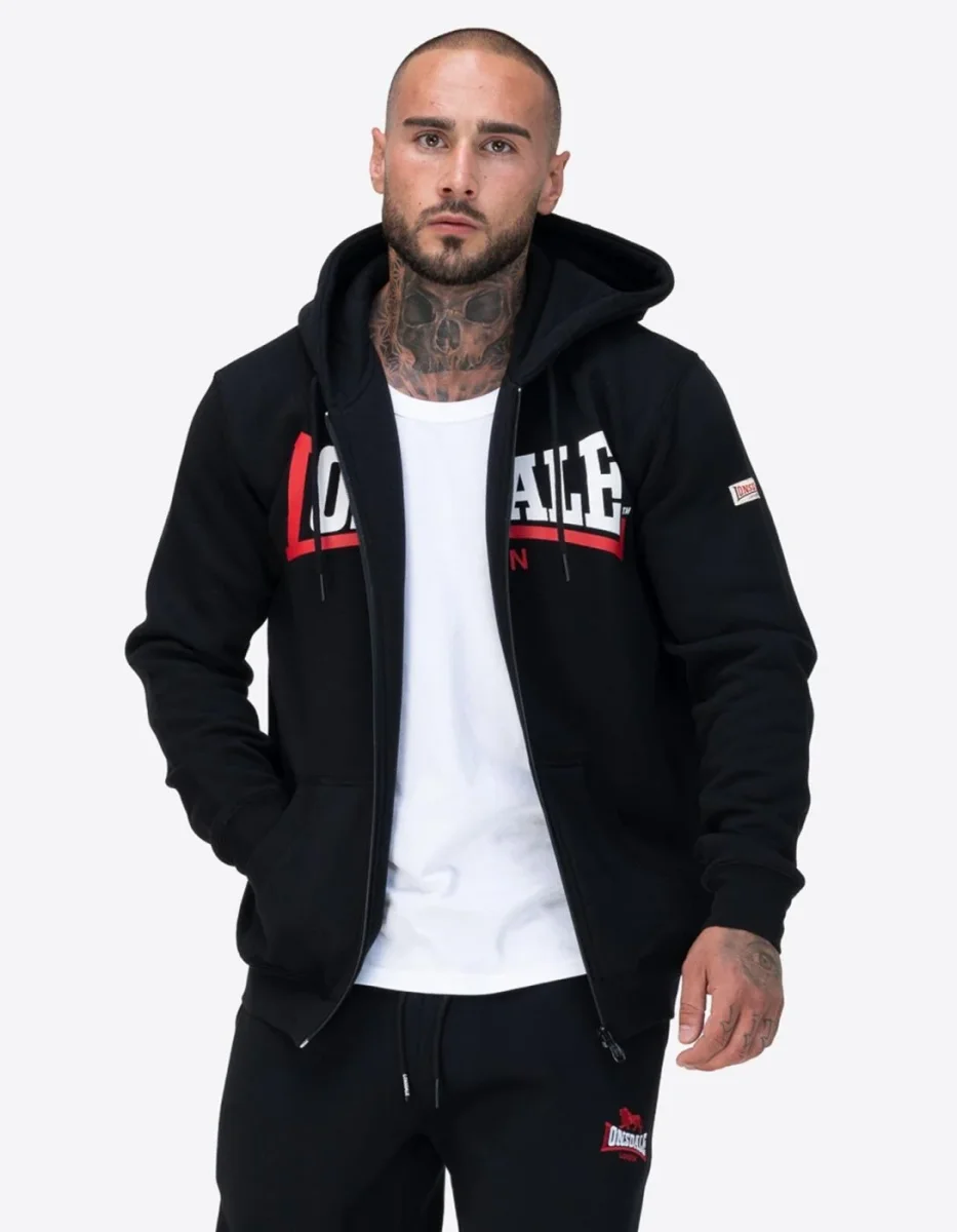 Sudadera Cap. Abierta GARRIGILL - Black/White/Red - Imagen 5
