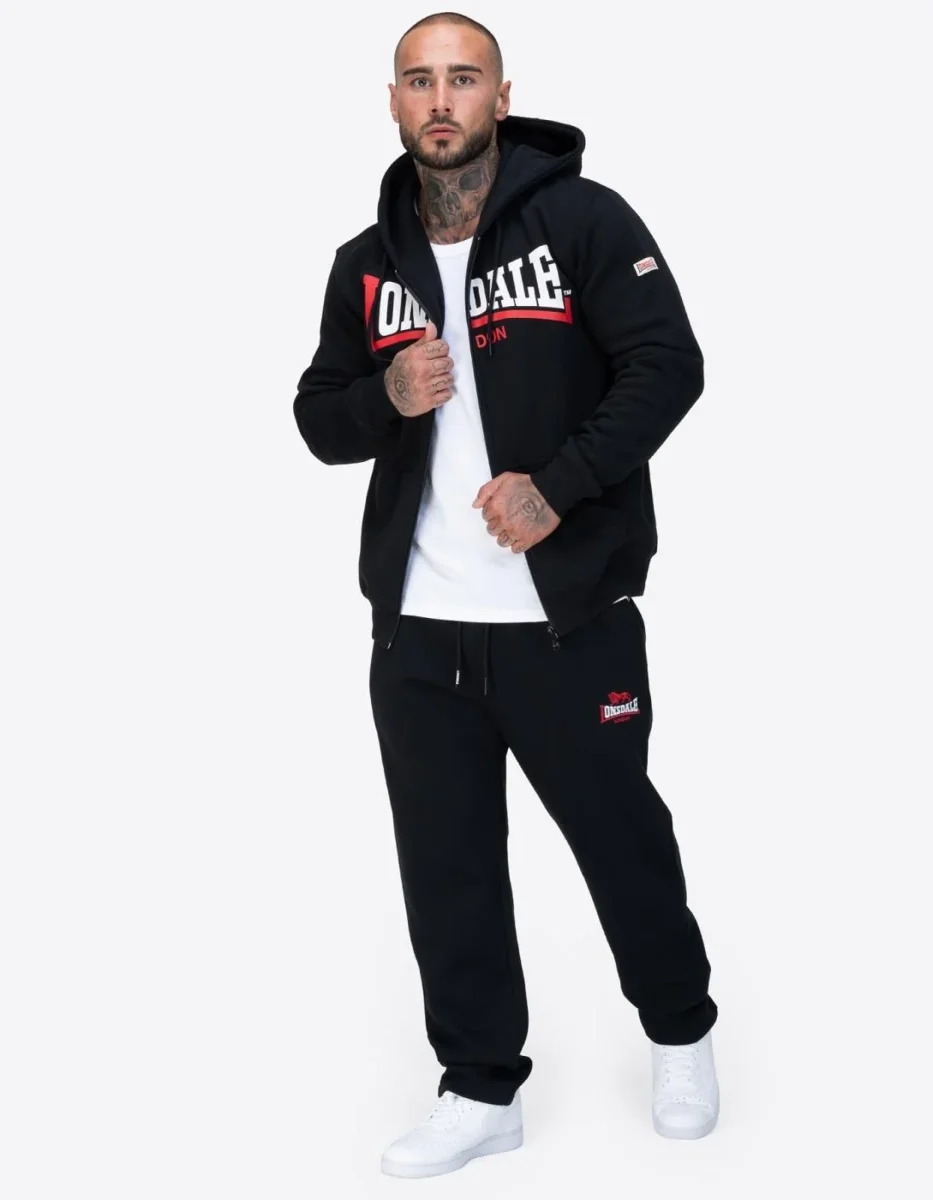 Sudadera Cap. Abierta GARRIGILL - Black/White/Red - Imagen 6