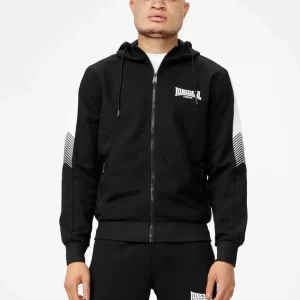 Sudadera Cap. Abierta LONSDALE MARTHALL - Black/White