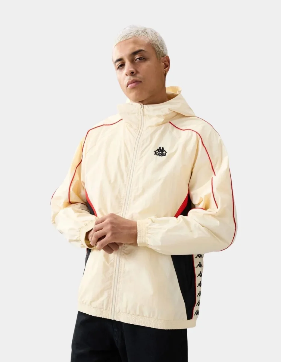 Sudadera Cap. Abierta SILAS - Beige Butter/Red Md - Imagen 2