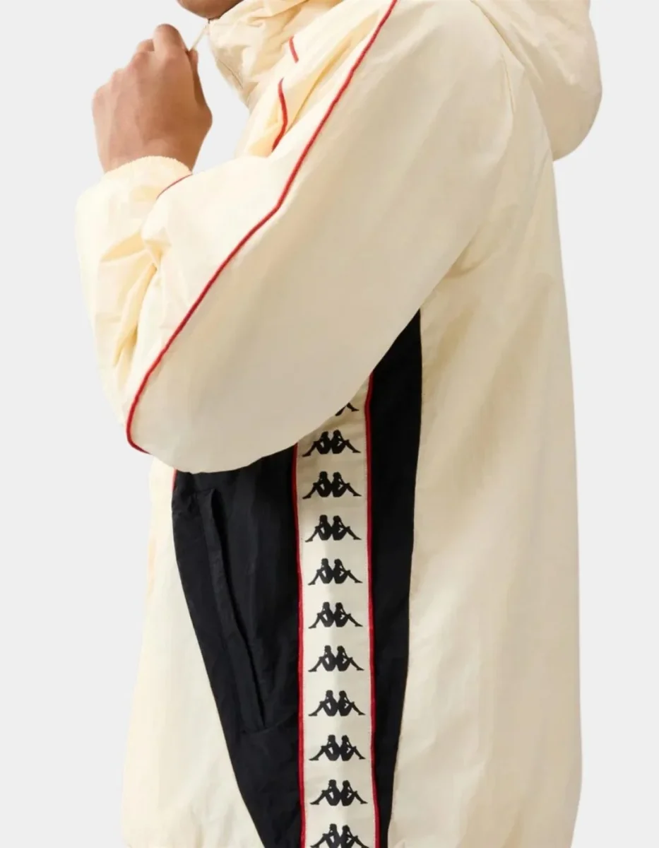 Sudadera Cap. Abierta SILAS - Beige Butter/Red Md - Imagen 5