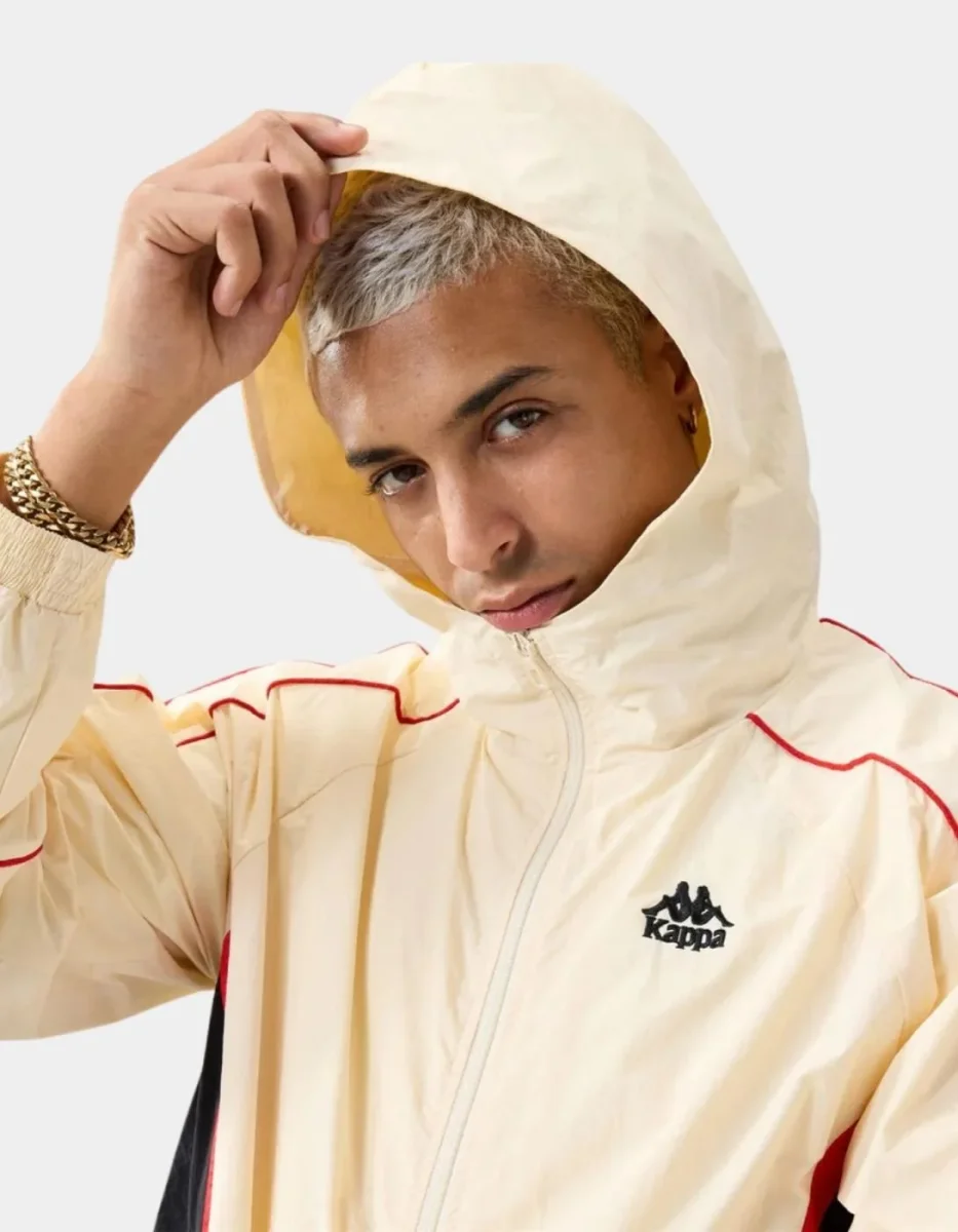 Sudadera Cap. Abierta SILAS - Beige Butter/Red Md - Imagen 4