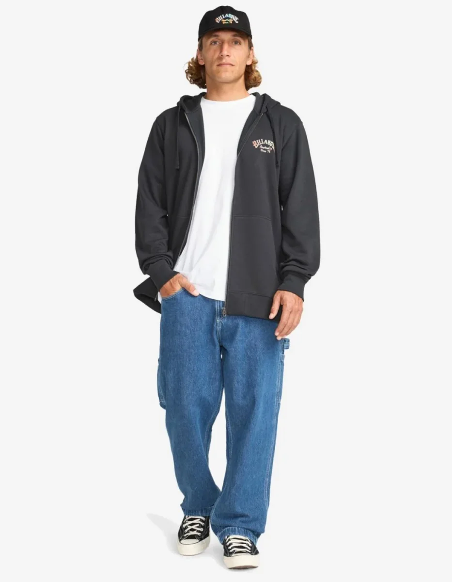 Sudadera Capucha Abierta FOUNDATION - Black - Imagen 4