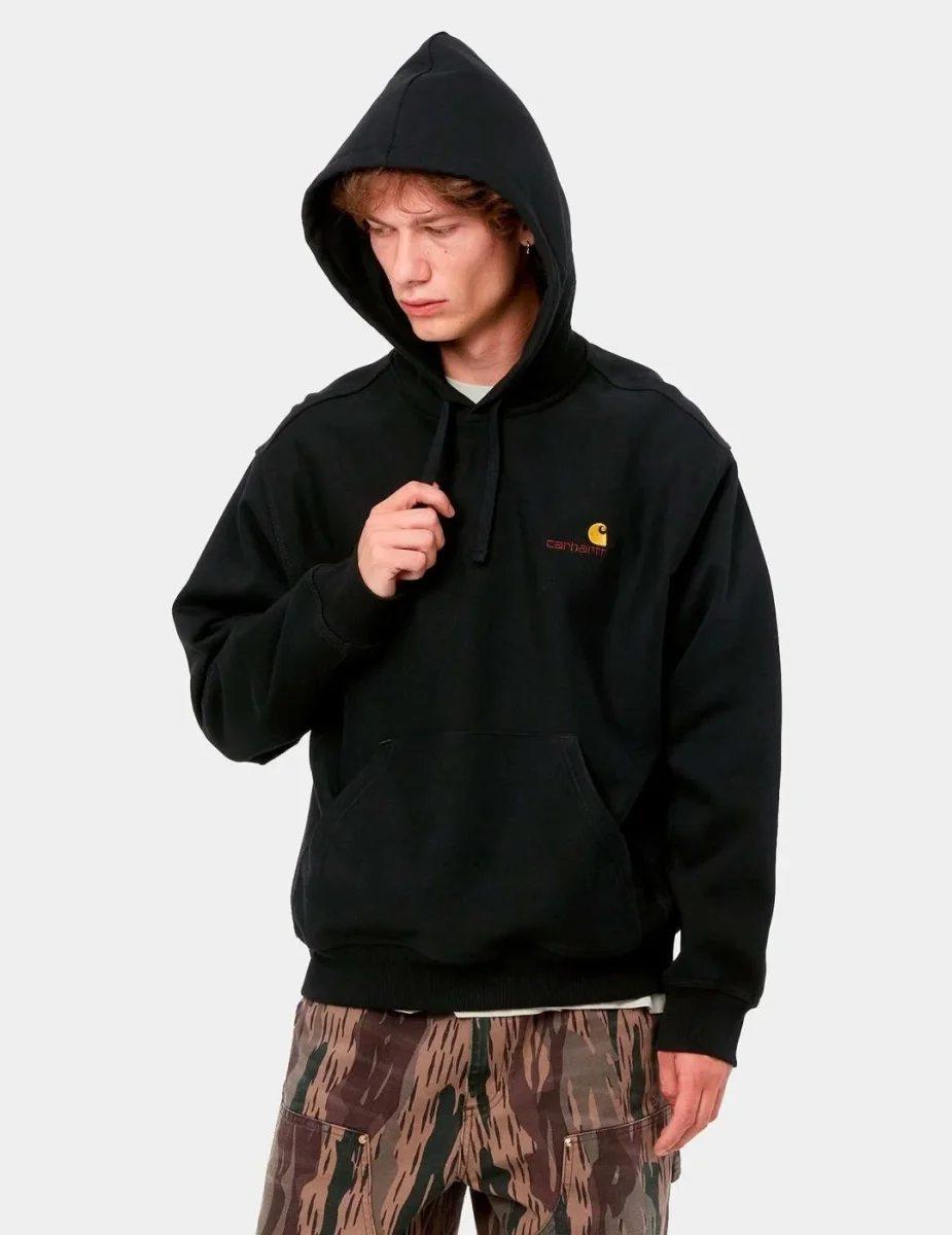 Sudadera Capucha AMERICAN SCRIPT - Black - Imagen 2