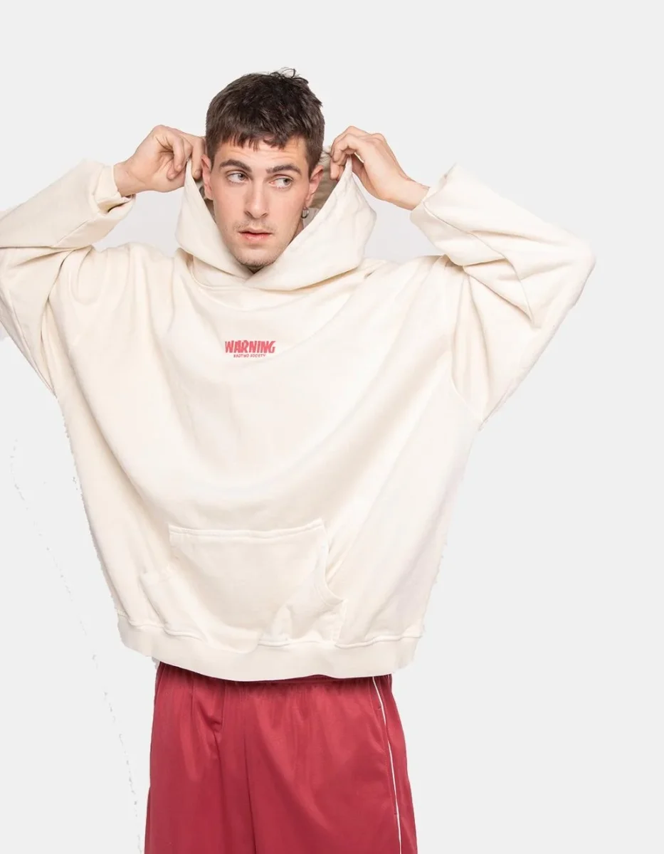 Sudadera Capucha KAOTIKO WASHED WARNING - Bone - Imagen 2
