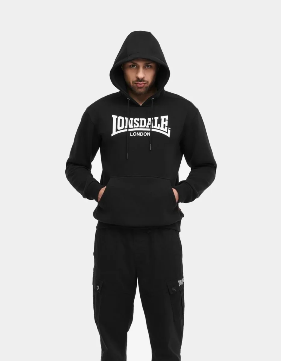 Sudadera Capucha LONSDALE BICKINGTON - Black/White - Imagen 4