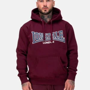 Sudadera Capucha LONSDALE SELLAN - Oxblood/Dark Navy/Ecru