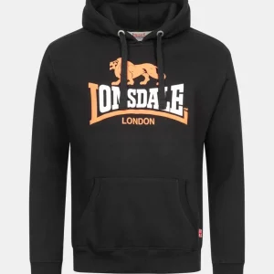 Sudadera Capucha LONSDALE THURNING - Black/Orange/White