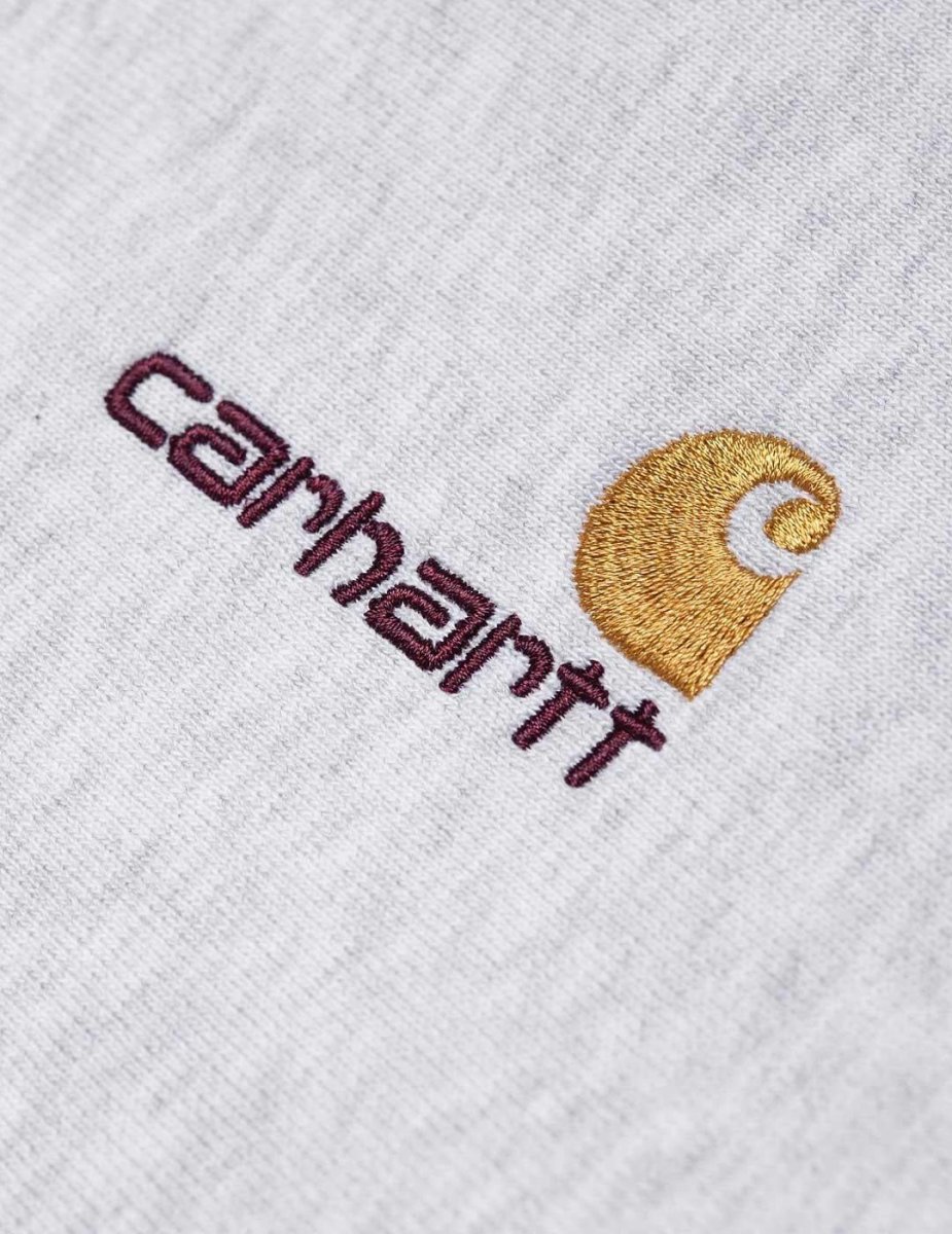 Sudadera Carhartt CARHARTT WIP HALF ZIP AMERICAN SCRIPT - Ash Heather - Imagen 9