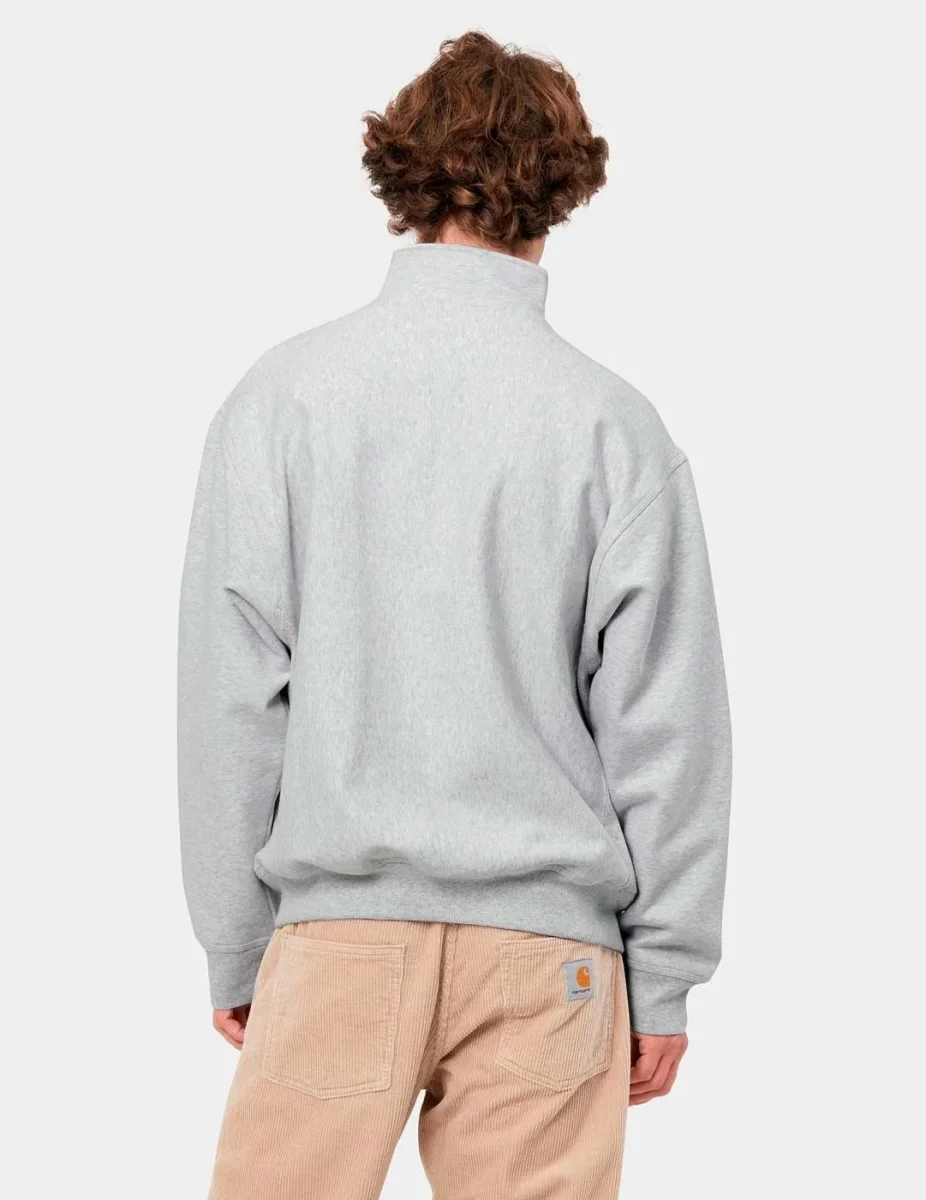 Sudadera Carhartt CARHARTT WIP HALF ZIP AMERICAN SCRIPT - Ash Heather - Imagen 3
