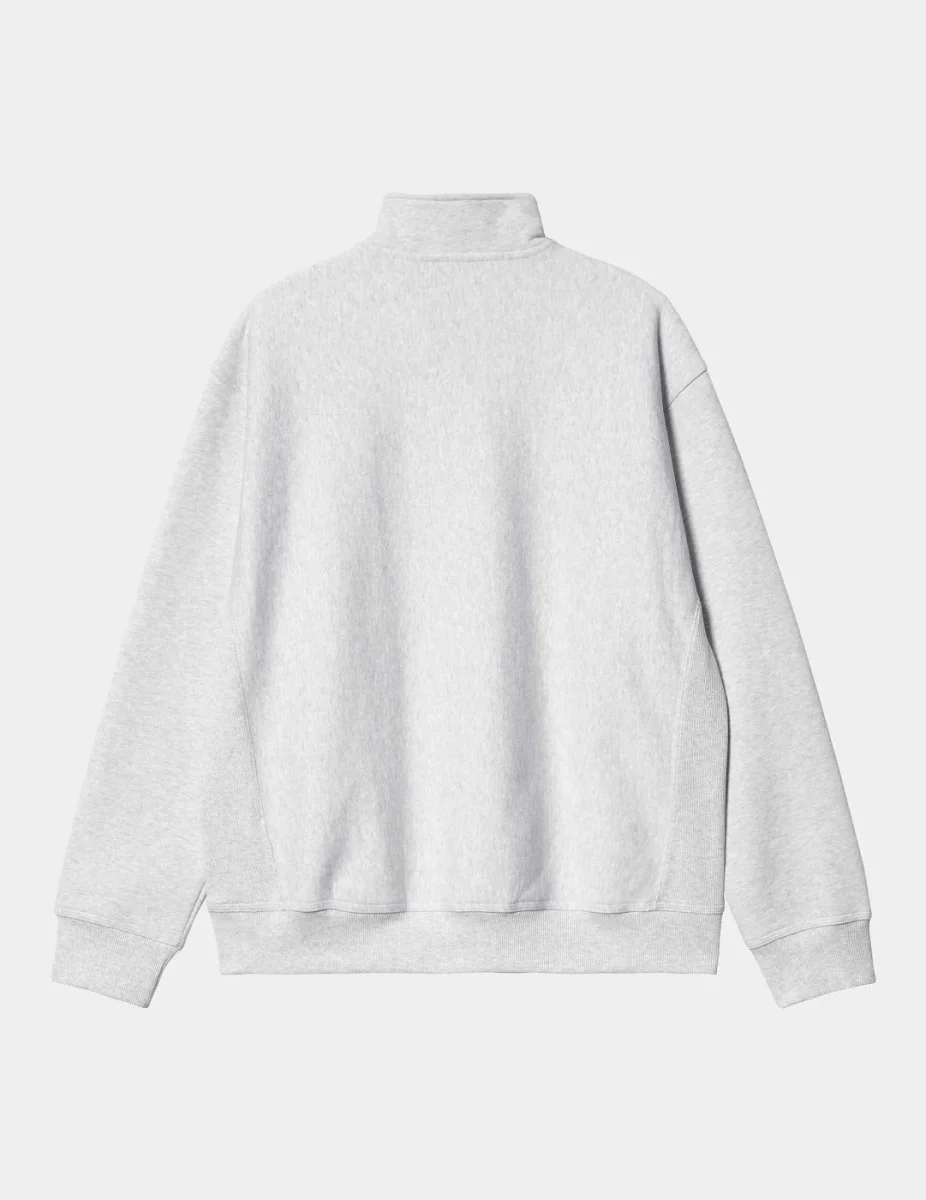 Sudadera Carhartt CARHARTT WIP HALF ZIP AMERICAN SCRIPT - Ash Heather - Imagen 8