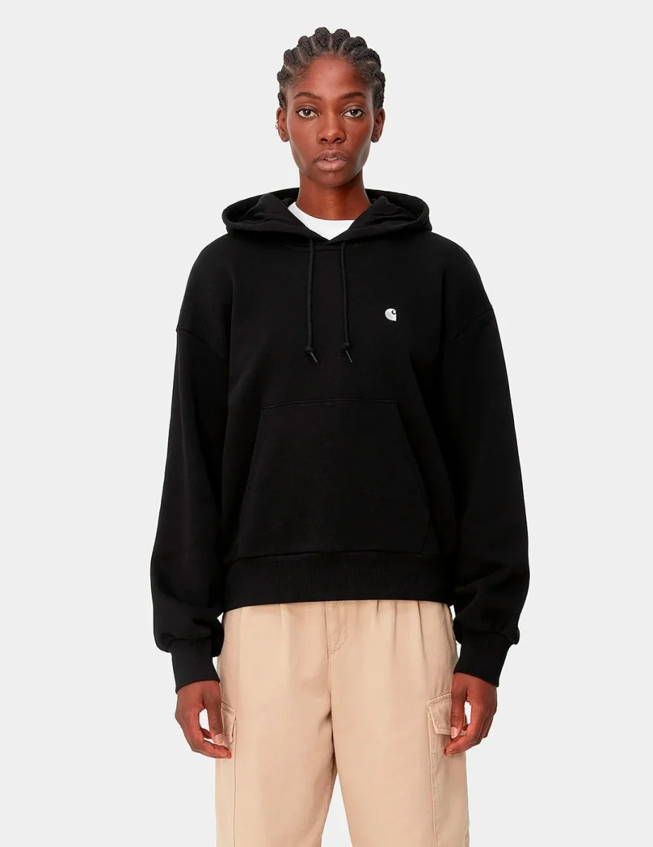 Sudadera CARHARTT WIP W' HOODED CASEY - Black/Silver