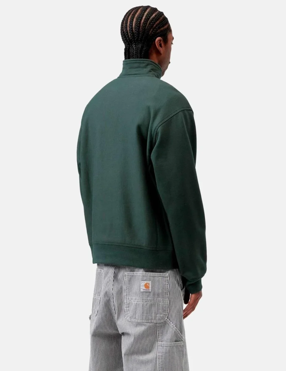 Sudadera CARHARTT WIP HALF ZIP AMERICAN SCRIPT - Kale Green - Imagen 5