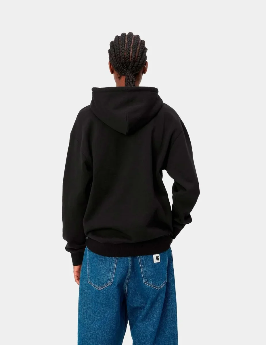 Sudadera CARHARTT WIP W' HOODED - Black / White - Imagen 3