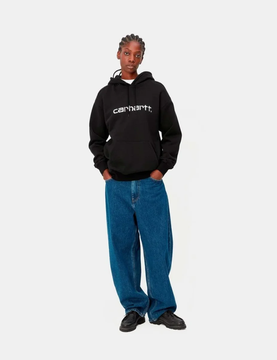 Sudadera CARHARTT WIP W' HOODED - Black / White - Imagen 4