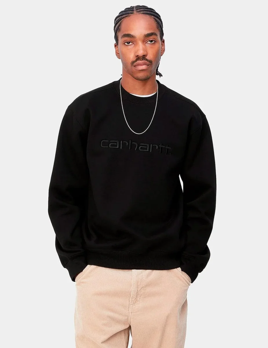 Sudadera Crew CARHARTT SWEAT - Black/Black - Imagen 2