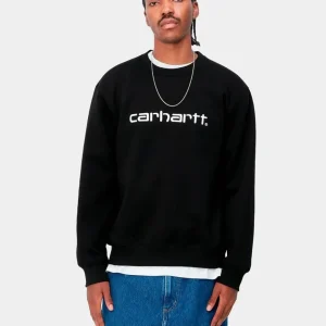 Sudadera Crew CARHARTT SWEAT - Black / White