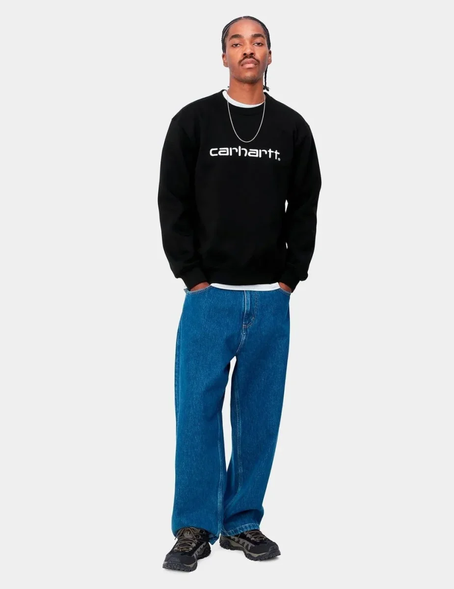 Sudadera Crew CARHARTT SWEAT - Black / White - Imagen 4