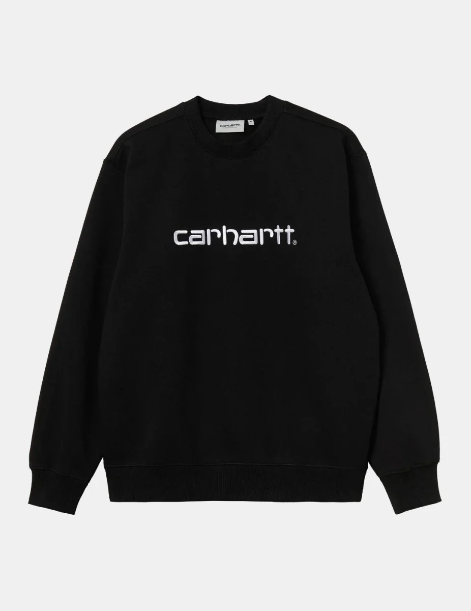 Sudadera Crew CARHARTT SWEAT - Black / White - Imagen 5