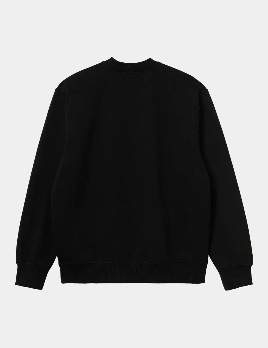 Sudadera Crew CARHARTT SWEAT - Black / White - Imagen 6