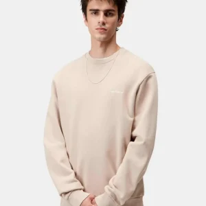 Sudadera Crew CARHARTT WIP SCRIPT EMBROIDERY - Fleur de Sel