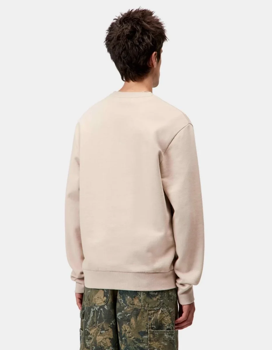 Sudadera Crew CARHARTT WIP SCRIPT EMBROIDERY - Fleur de Sel - Imagen 3