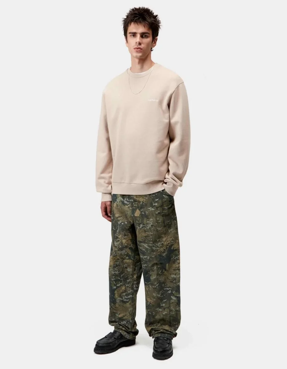 Sudadera Crew CARHARTT WIP SCRIPT EMBROIDERY - Fleur de Sel - Imagen 4