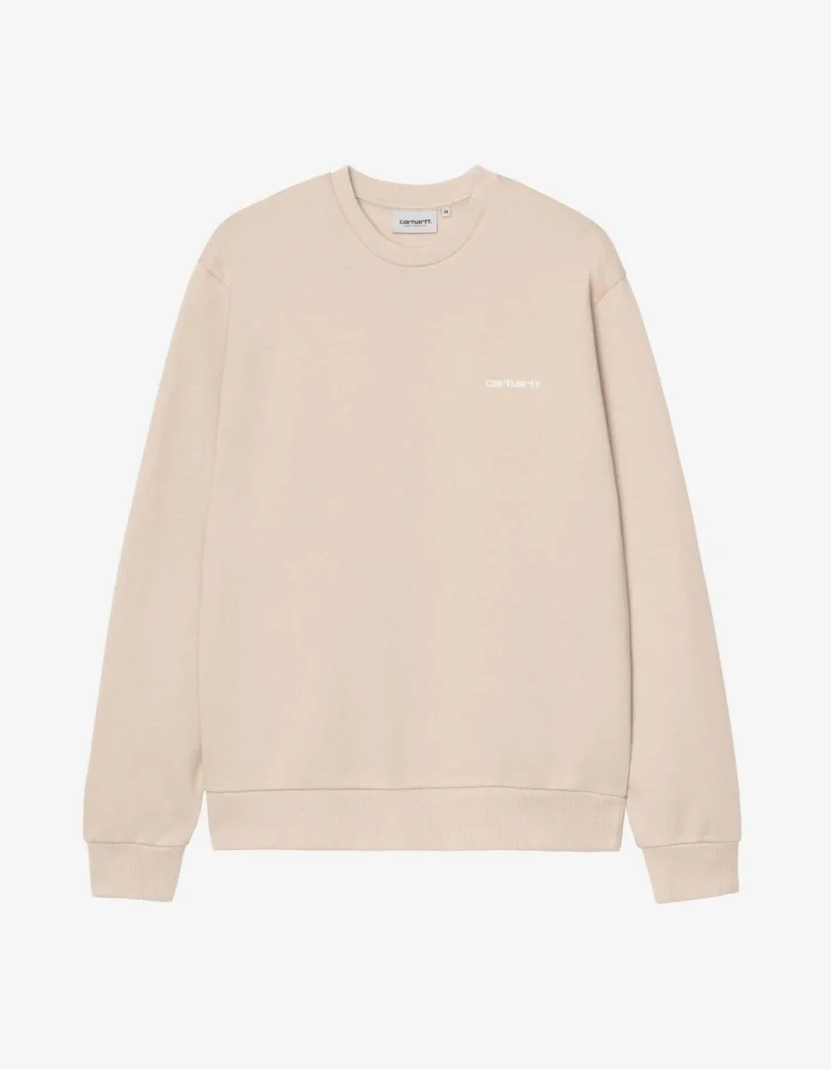 Sudadera Crew CARHARTT WIP SCRIPT EMBROIDERY - Fleur de Sel - Imagen 5
