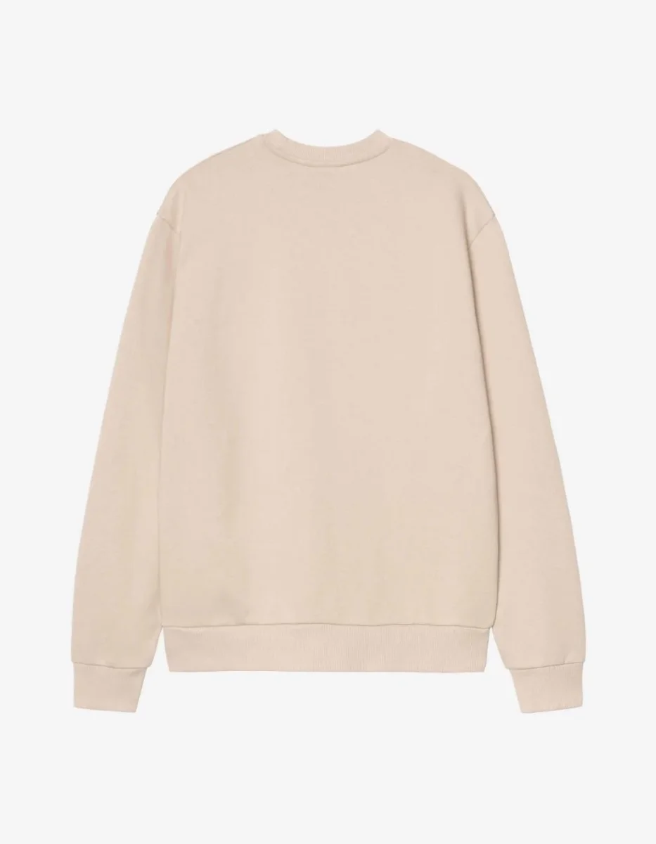 Sudadera Crew CARHARTT WIP SCRIPT EMBROIDERY - Fleur de Sel - Imagen 6
