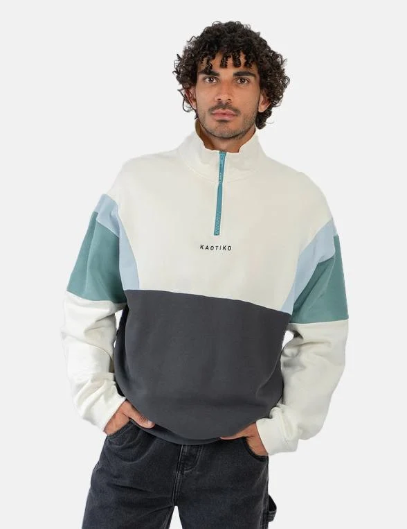 Sudadera Crew KAOTIKO ARTHUR - Ivory/Black/Niagara - Imagen 2