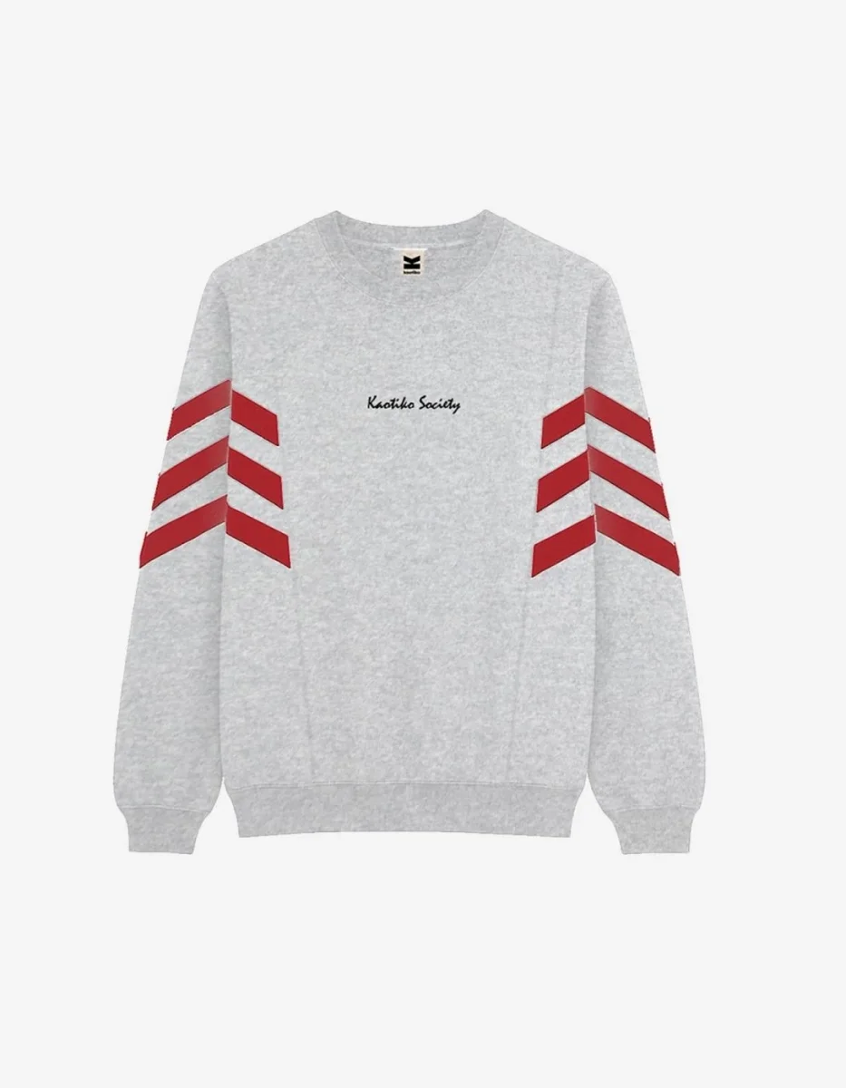 Sudadera Crew KAOTIKO CHAD SOCIETY - Grey/Ruby
