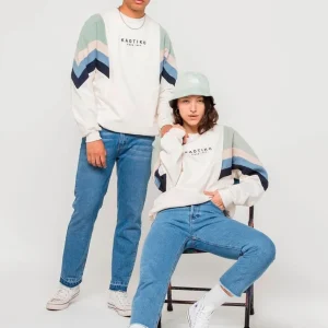 Sudadera Crew KAOTIKO SEATTLE - Marfil/Fresh Green/Azul