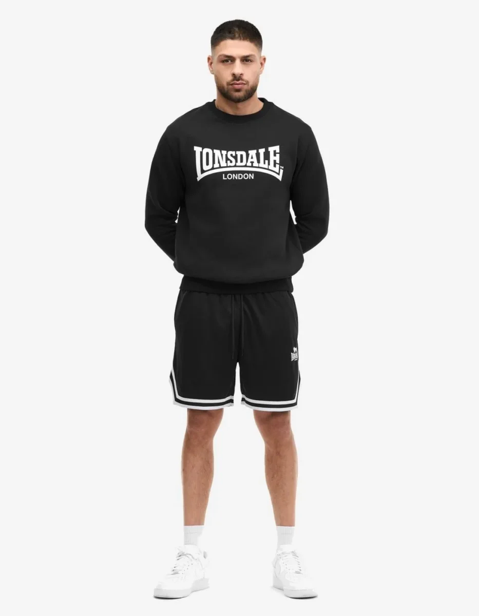 Sudadera Crew LONSDALE WELHAM - Black/White - Imagen 4