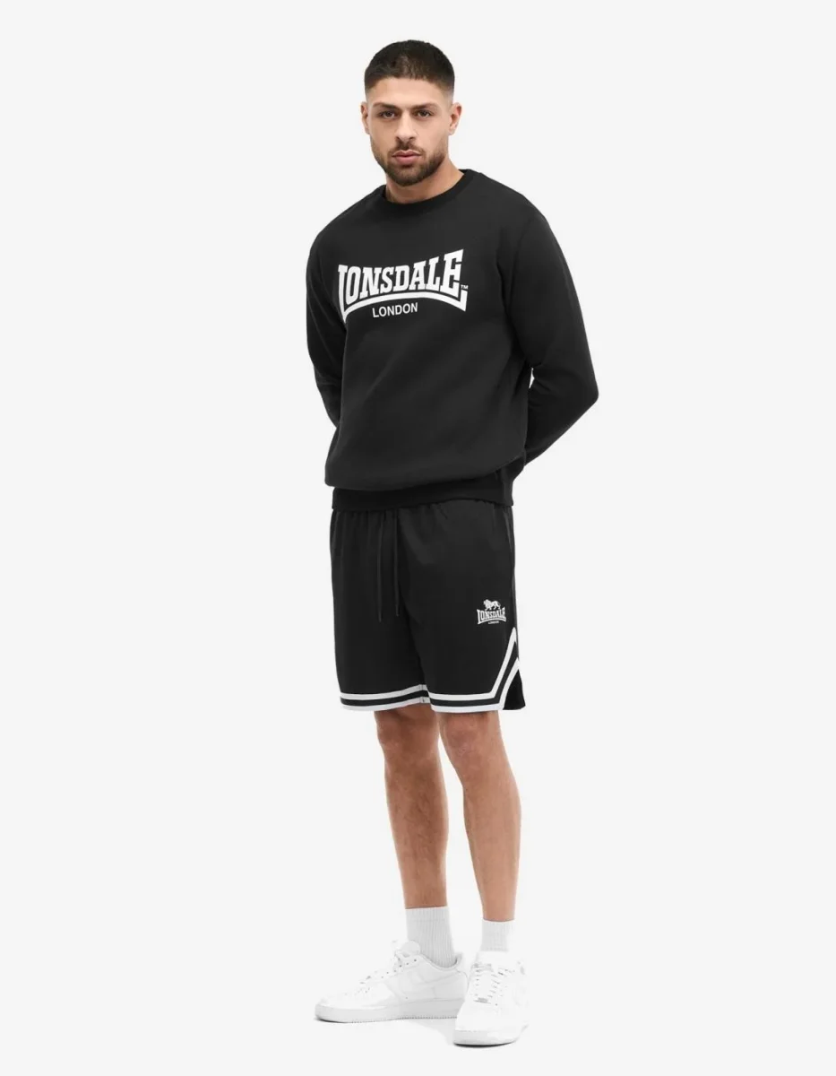 Sudadera Crew LONSDALE WELHAM - Black/White - Imagen 5