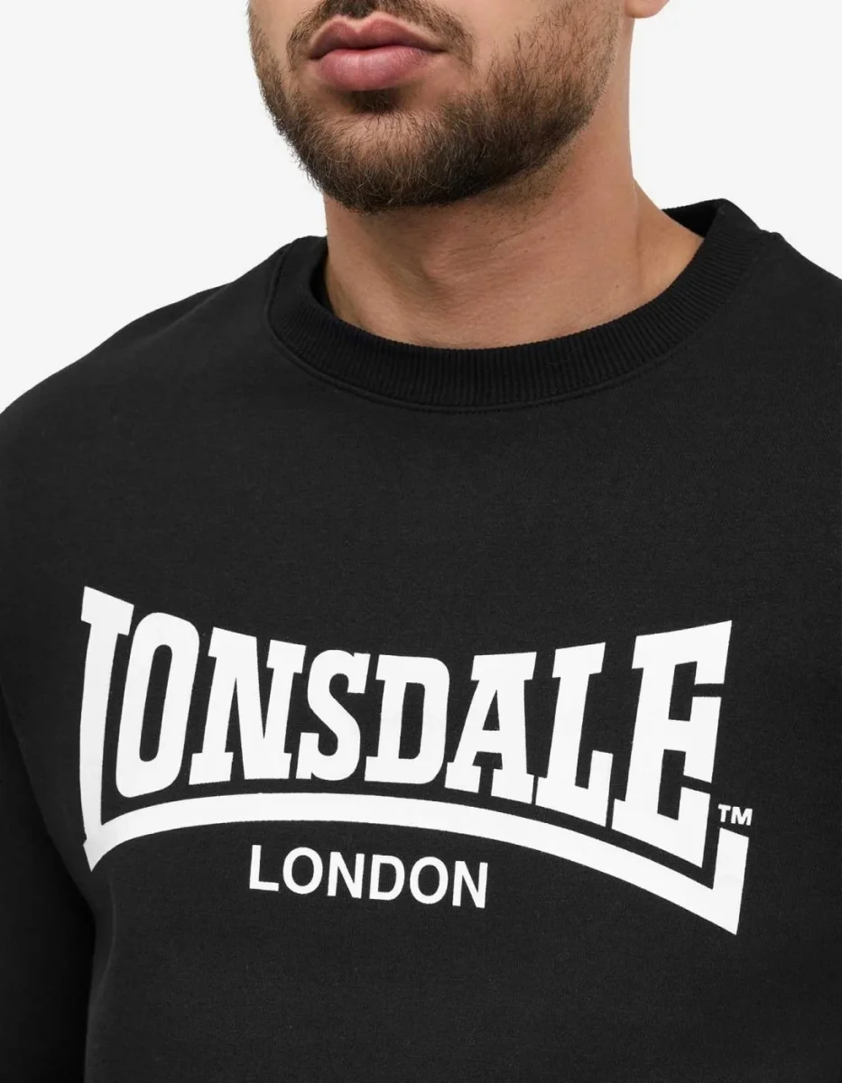 Sudadera Crew LONSDALE WELHAM - Black/White - Imagen 6