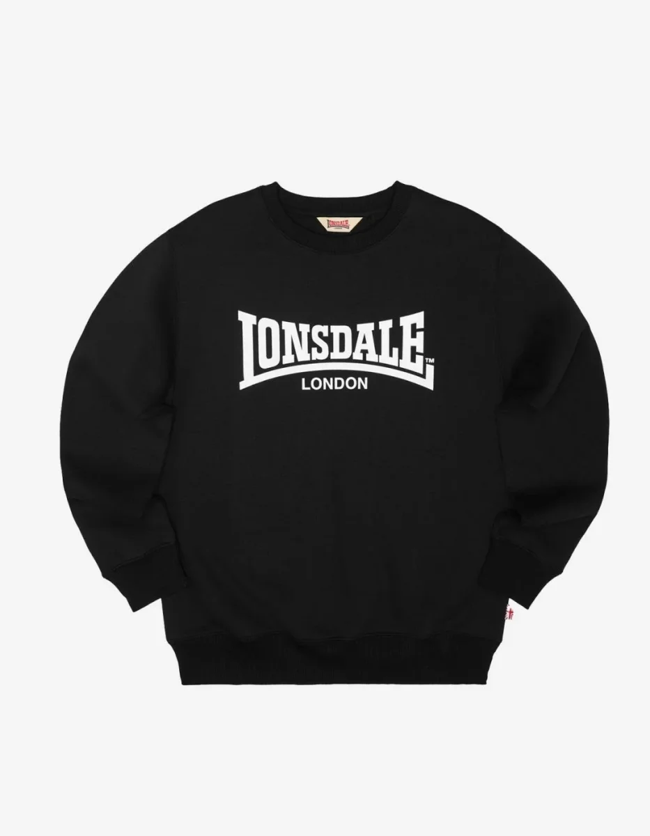 Sudadera Crew LONSDALE WELHAM - Black/White - Imagen 7