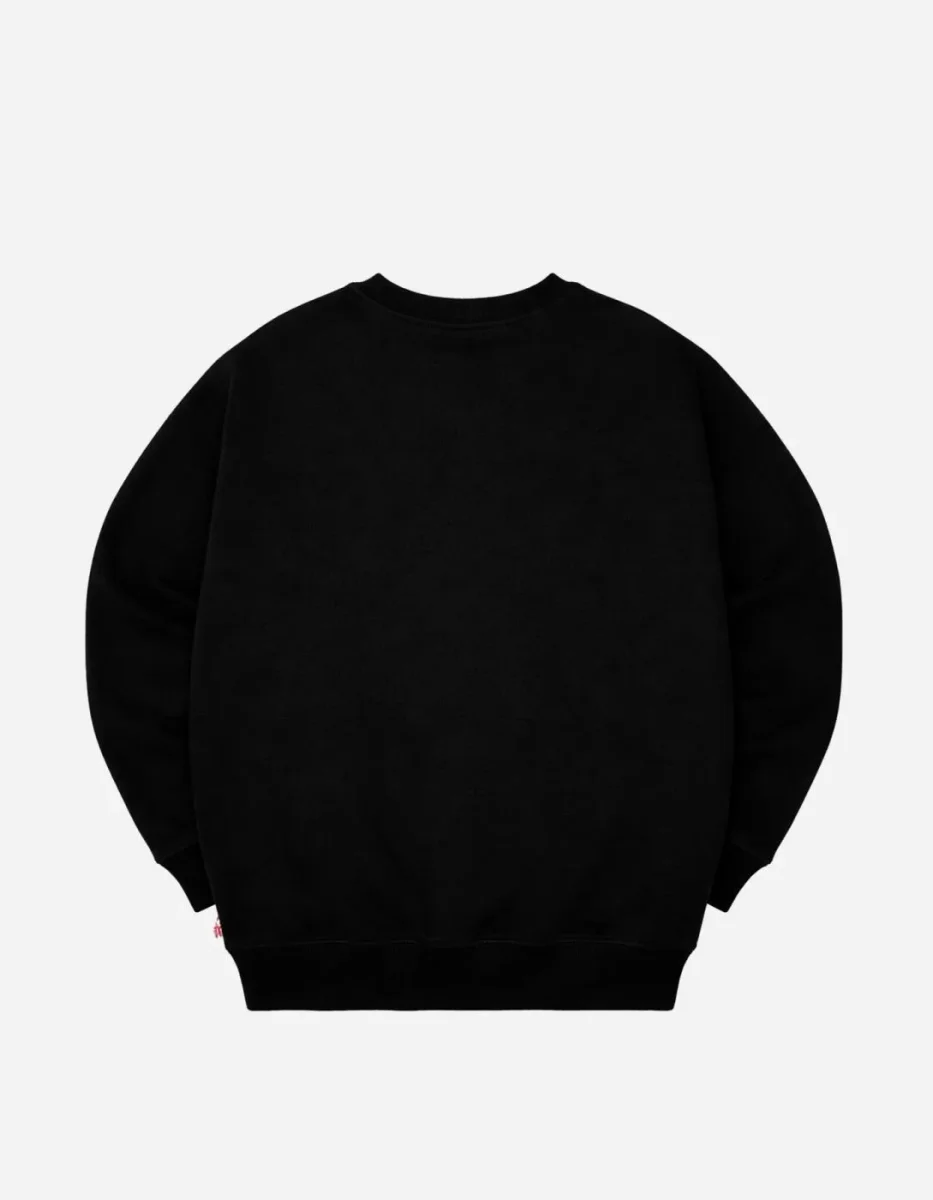 Sudadera Crew LONSDALE WELHAM - Black/White - Imagen 8