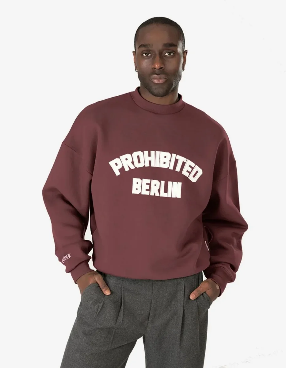 Sudadera Crew PROHIBITED BERLIN - Berry - Imagen 2