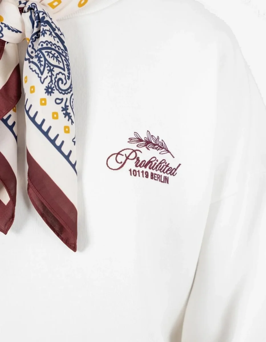 Sudadera Crew PROHIBITED LEAF - Off White - Imagen 4