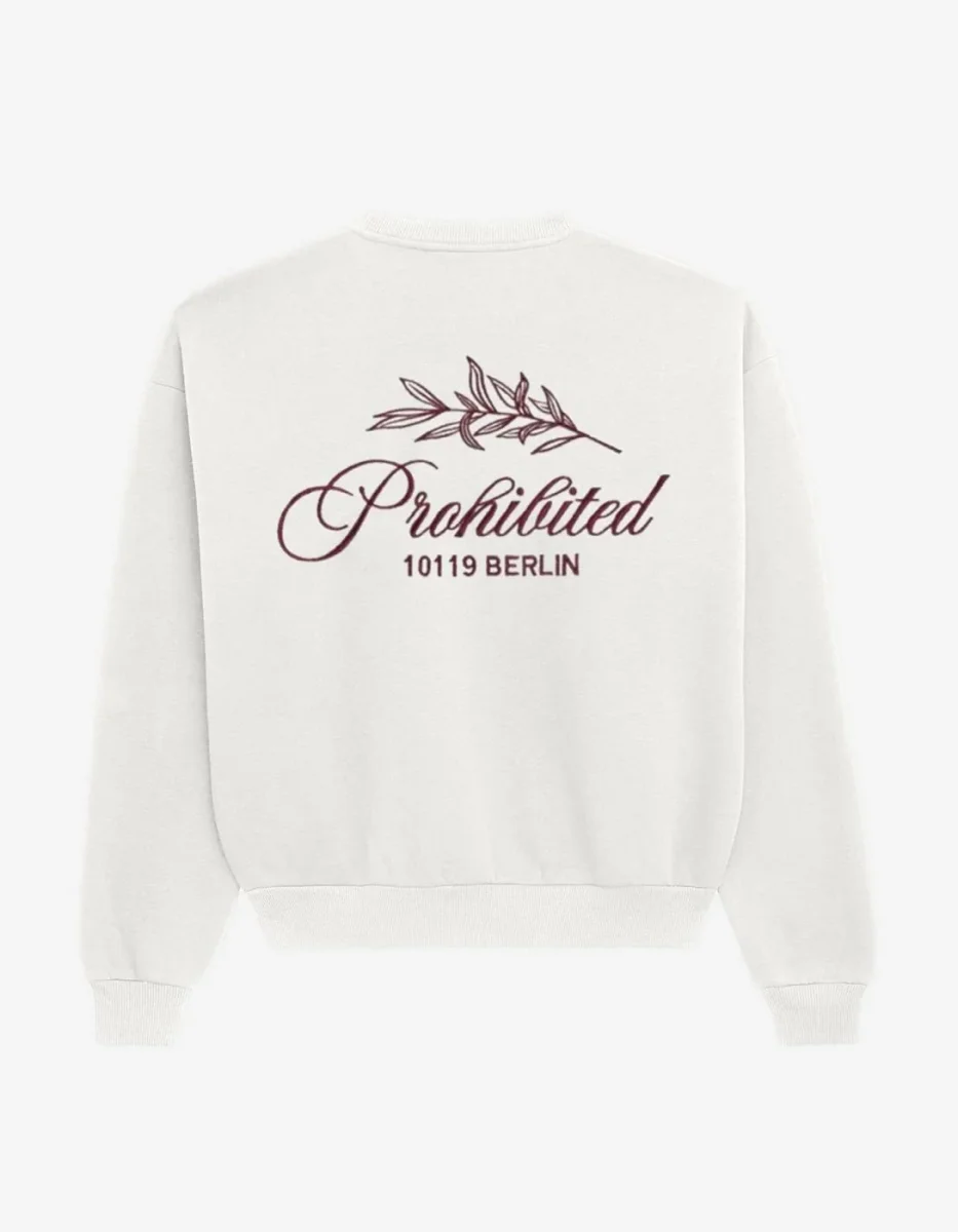 Sudadera Crew PROHIBITED LEAF - Off White - Imagen 6