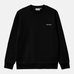 Sudadera Crew CARHARTT WIP SCRIPT EMBROIDERY - Black / White